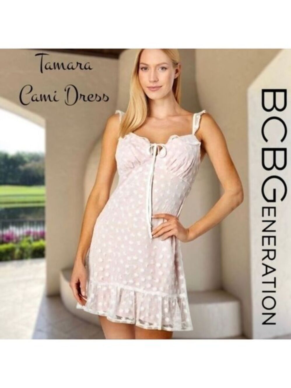 BCBGENERATION Tamara Embroidered Empire Bust Cami Mini Dress NWT/Md